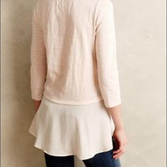 Anthropologie Meadow Rue Pink Lace Peplum Top Size Small - Picture 4 of 10